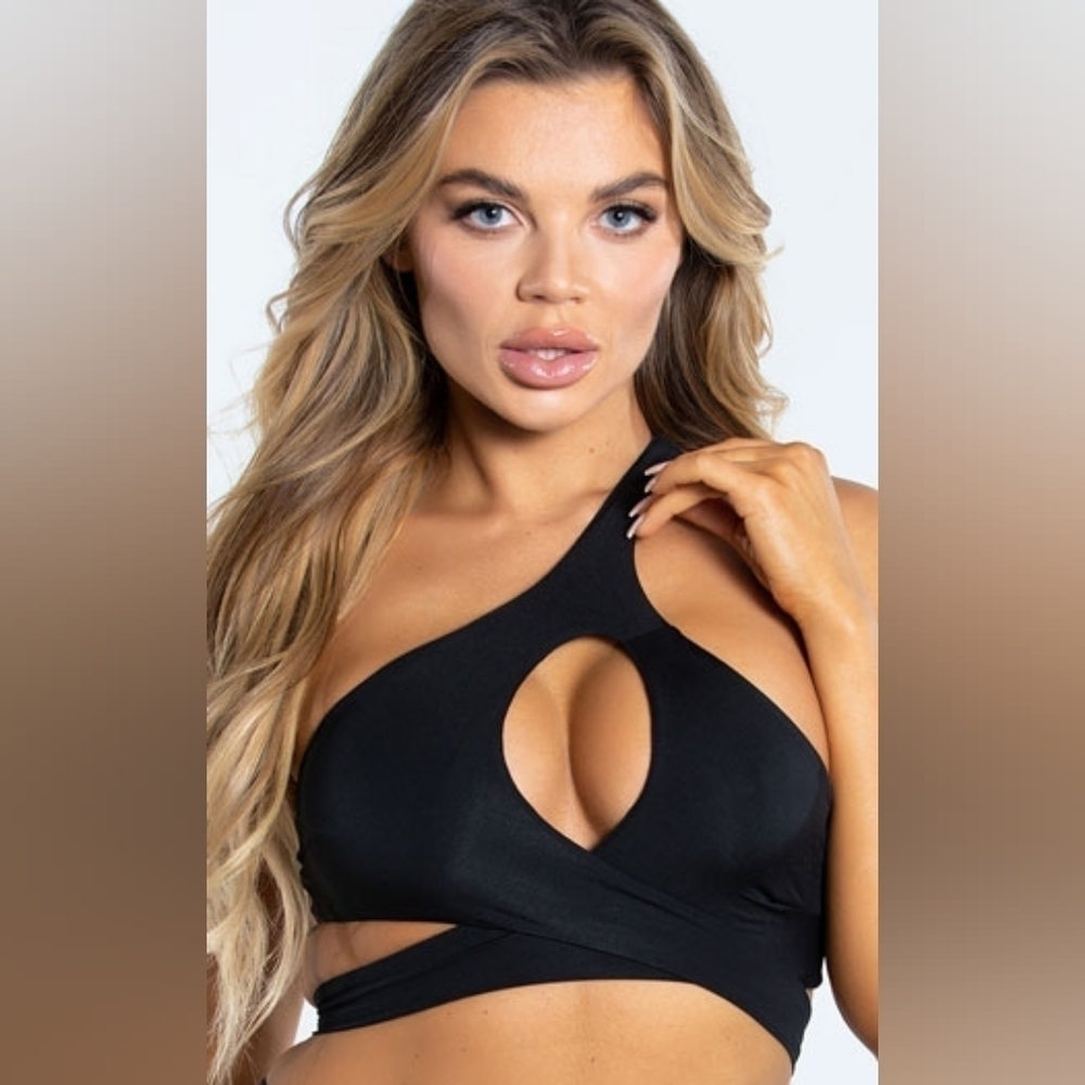NEW Yandy Black Sexy Wraparound Basic Bikini Top Small